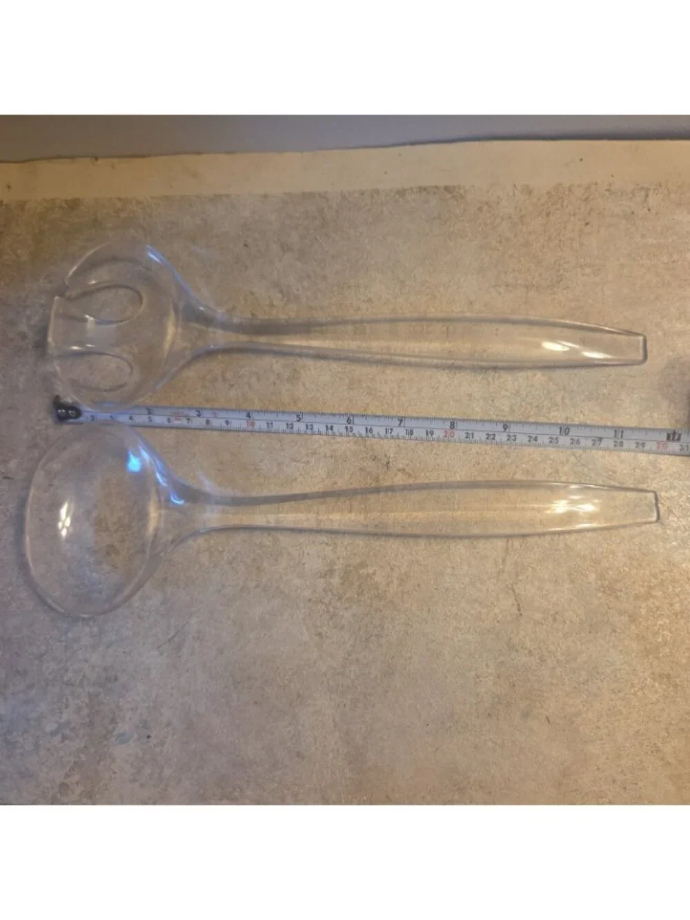 2 pc Clear Serving Set Salad Servers Spoon Fork Vintage Hong Kong Anchor Hocking
